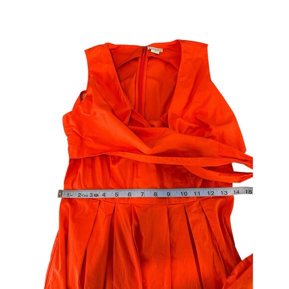 J.Crew Orange Organic Cotton Classy Dressy Sleeve Wrap Top Shirtdress Size 2 - Picture 9 of 11